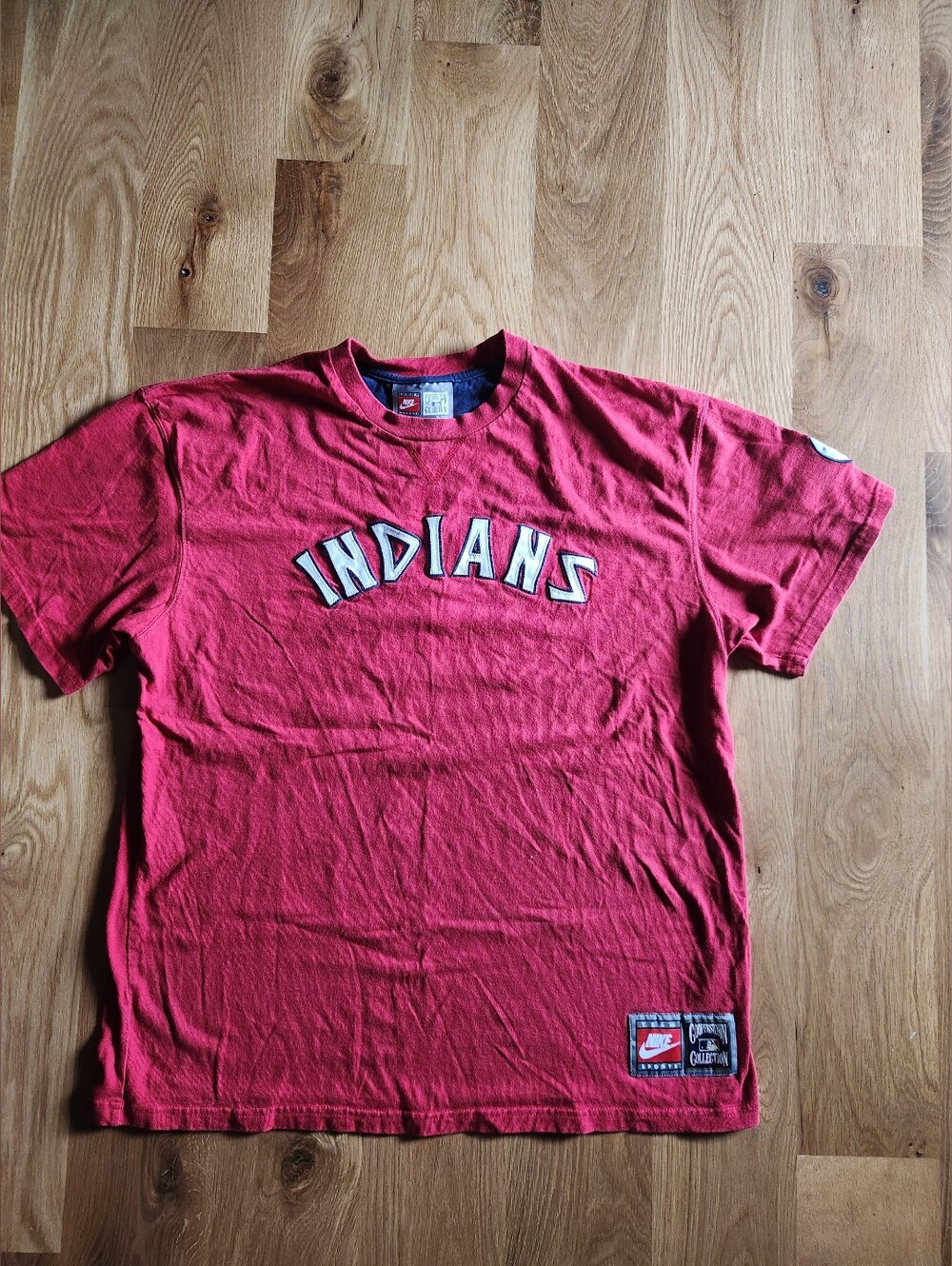 Nike Cooperstown Collection Men's Red 'Cleveland Indians' Graphic Crewneck Tee